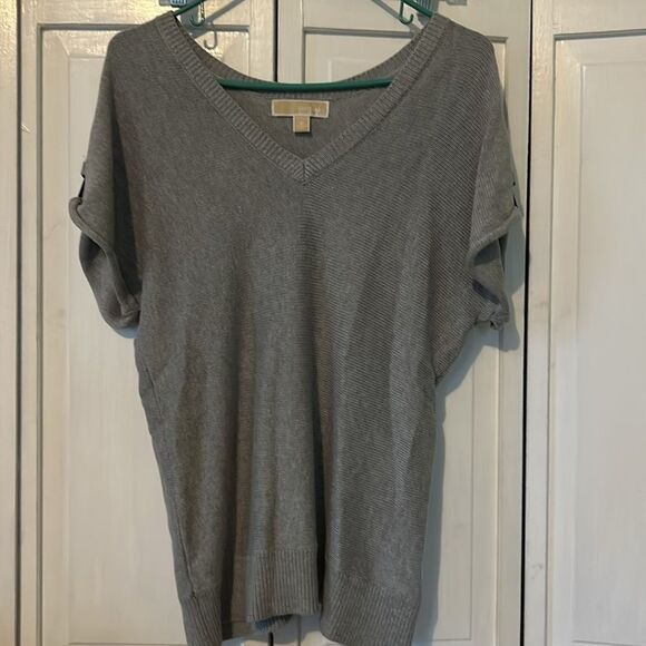 Michael Kors cotton blend with leather accents - short sleeve sweater - Size M - Picture 7 of 7
